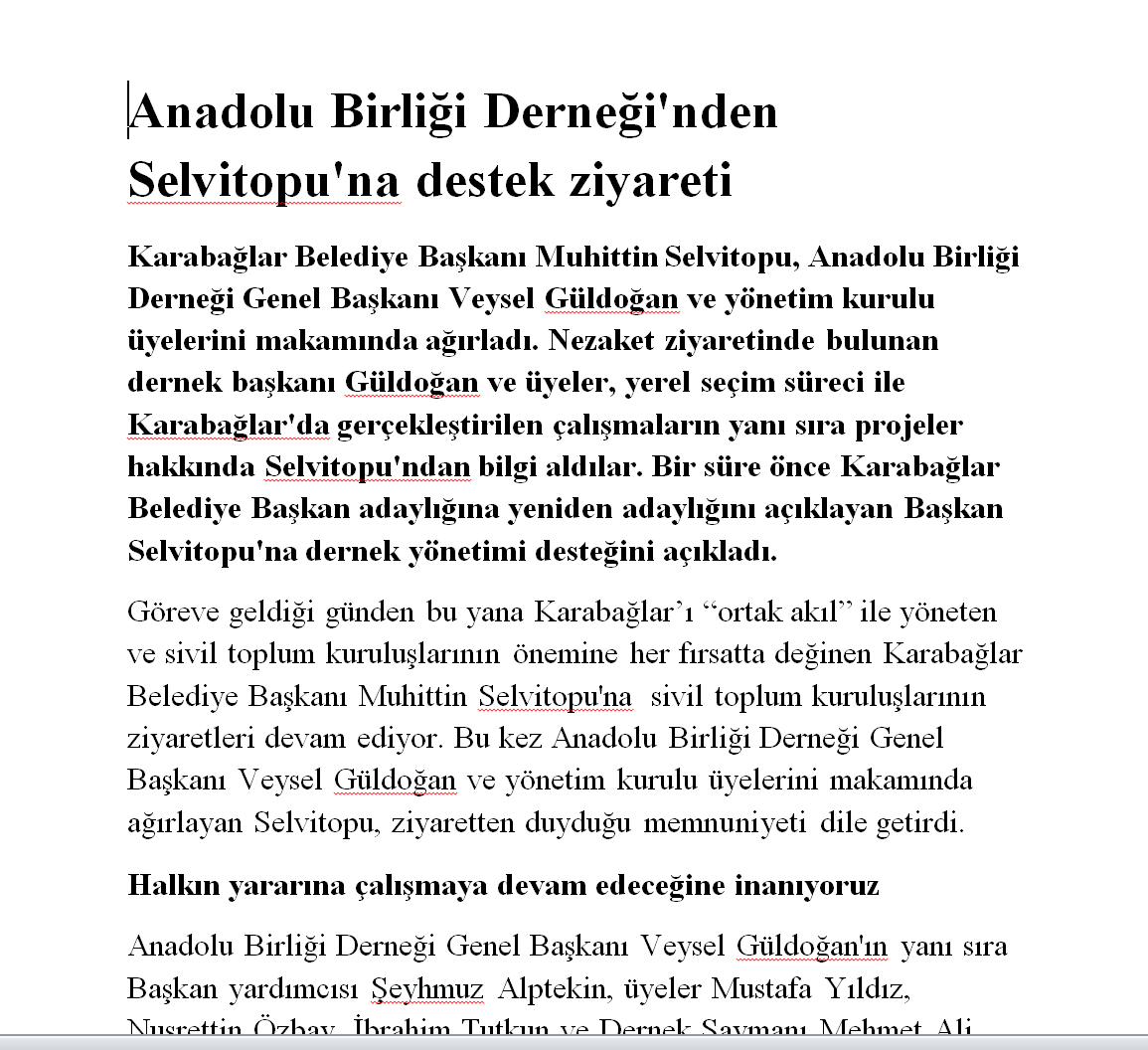 Anadolu Birliği'nden Selvitopu'na destek yalanlaması